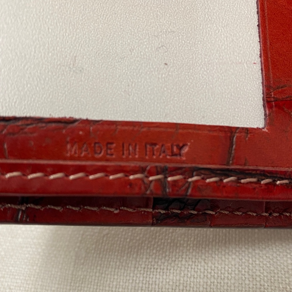 NWT Dooney & Bourke Alto Crimson Croc Embossed Leather Wallet Made in Italy 🇮🇹 - Picture 5 of 12